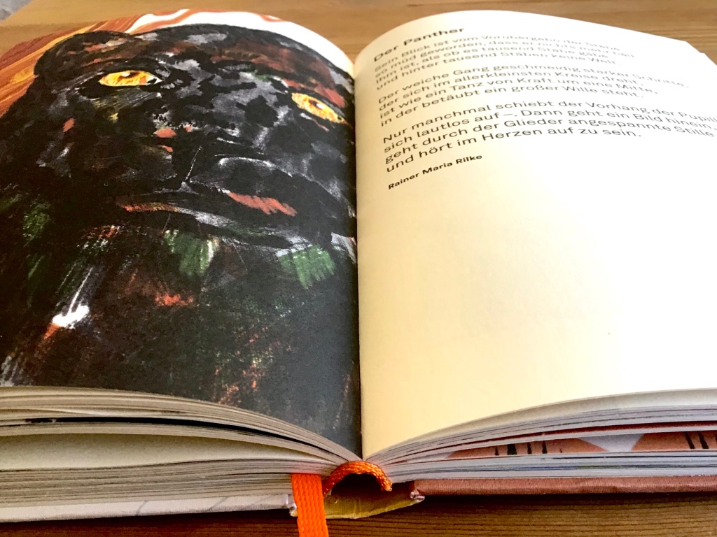 Illustration des Gedichts „Der Panther“ von Rainer Maria Rilke in „Das große Büchergilde Gedichtbuch“